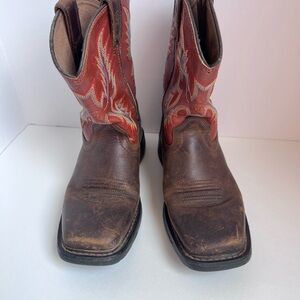 Brown and Red Western Cowboy Boots